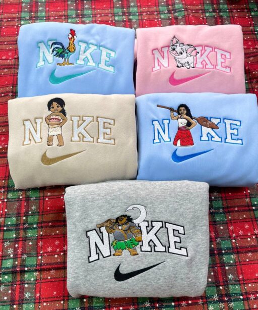 Monana 2 Disney Nike Embroiedered Sweatshirts, Moana 2 Sweatshirt, Disney Nike Embroidery