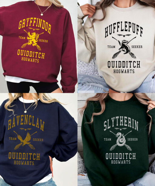 Harry Potter Team Seeker Quidditch Hogwarts Crewneck Sweatshirt, Hogwarts Quidditch Team Shirt,  Potterhead Gift